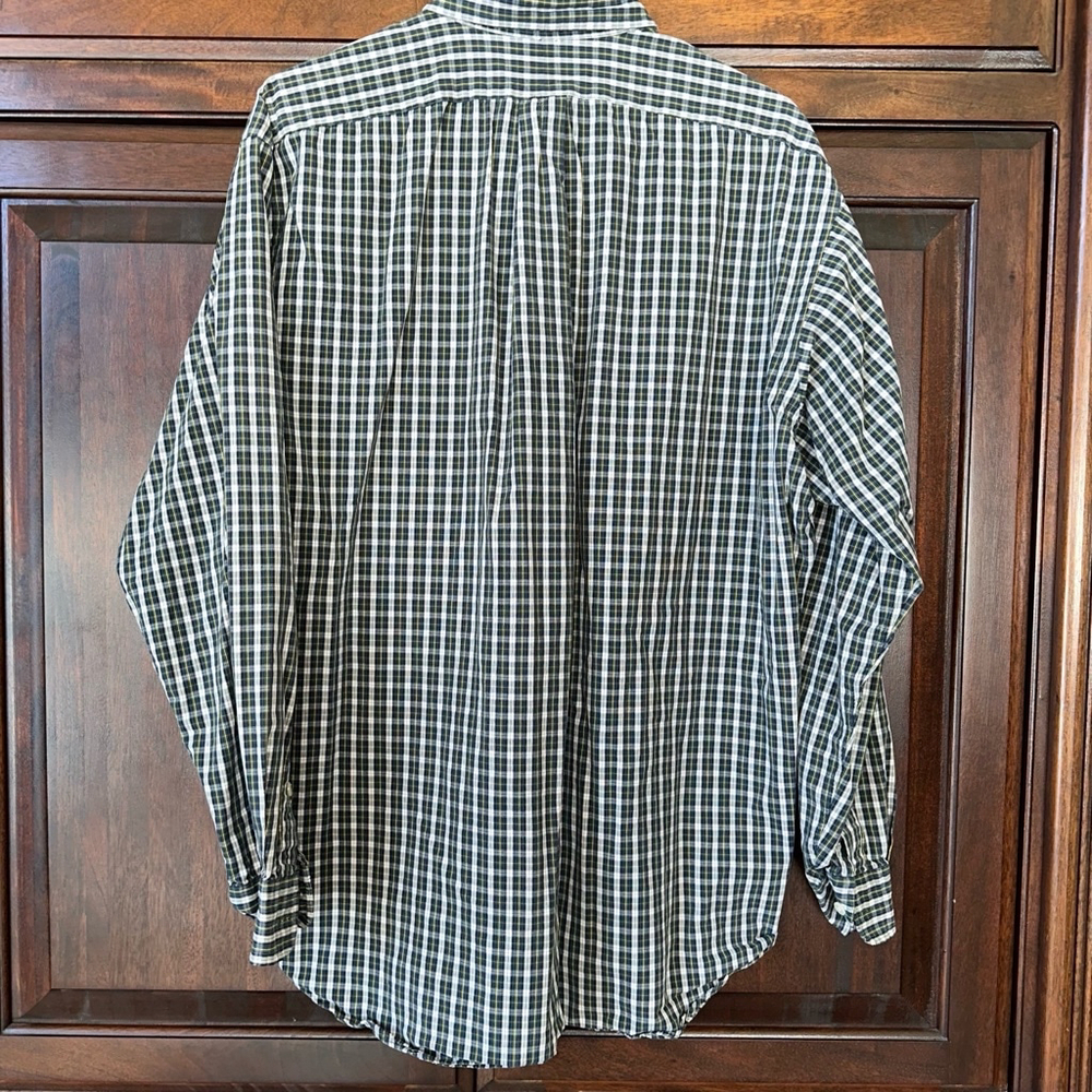 Green Ralph Lauren Mens Size L Navy Plaid Blake Cotton Long Sleeve Button Down - Picture 8 of 12